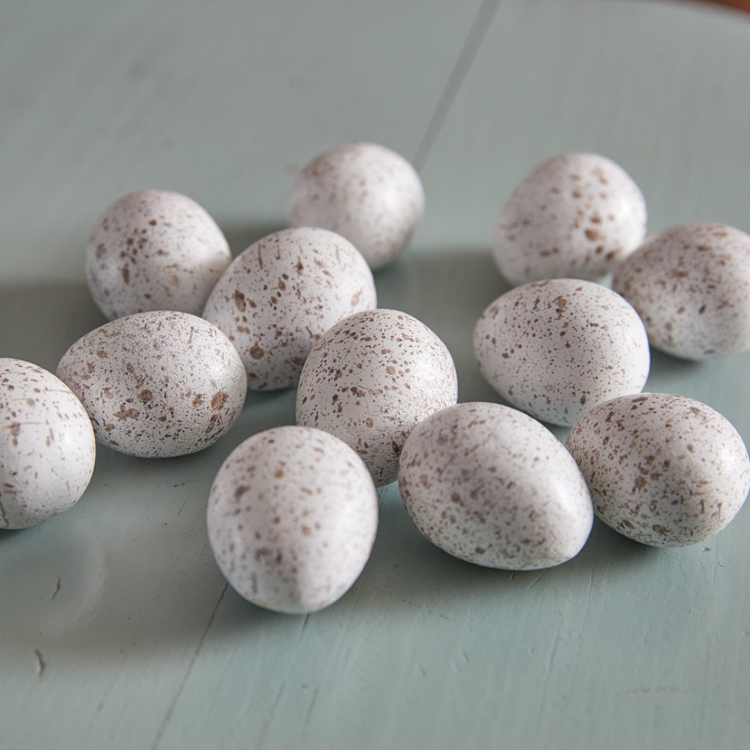 Sweet Quail Eggs Set of 12 – Lifelike Resin Decor