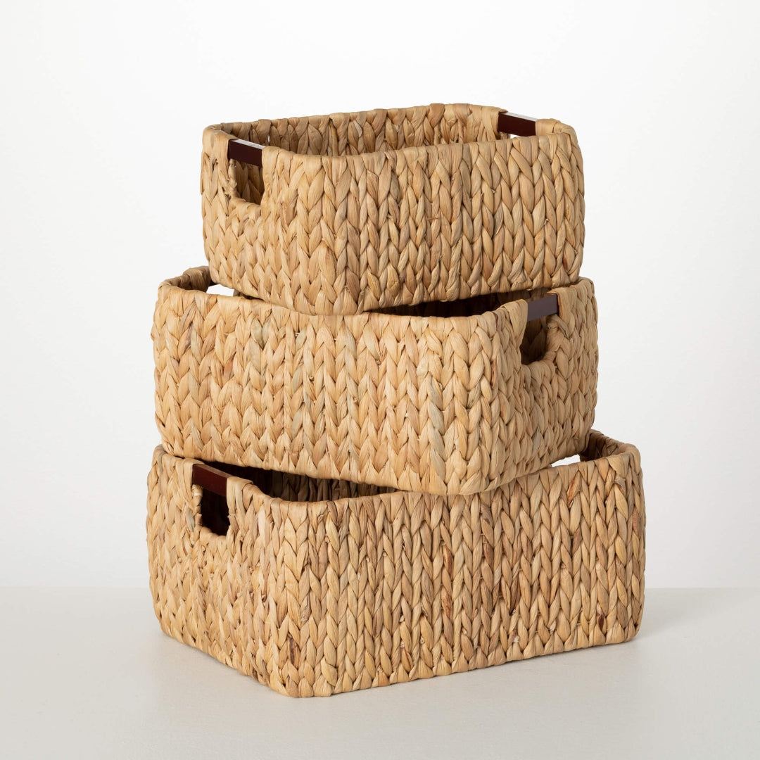 Natural Basket With Functional Handles
