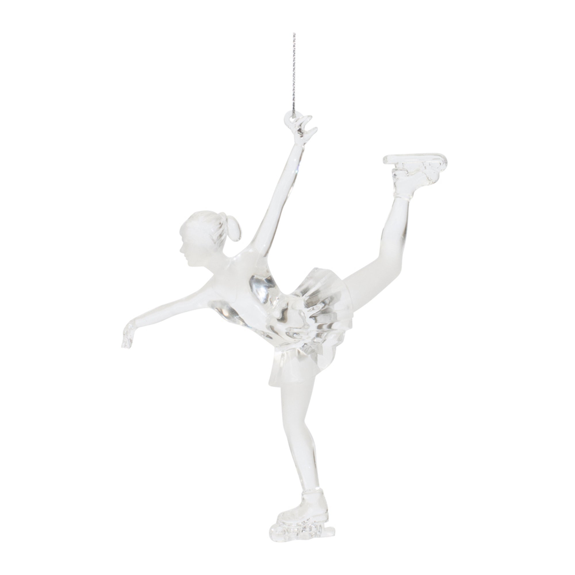 Clear Acrylic Ice Skater Ornament (Set of 4)