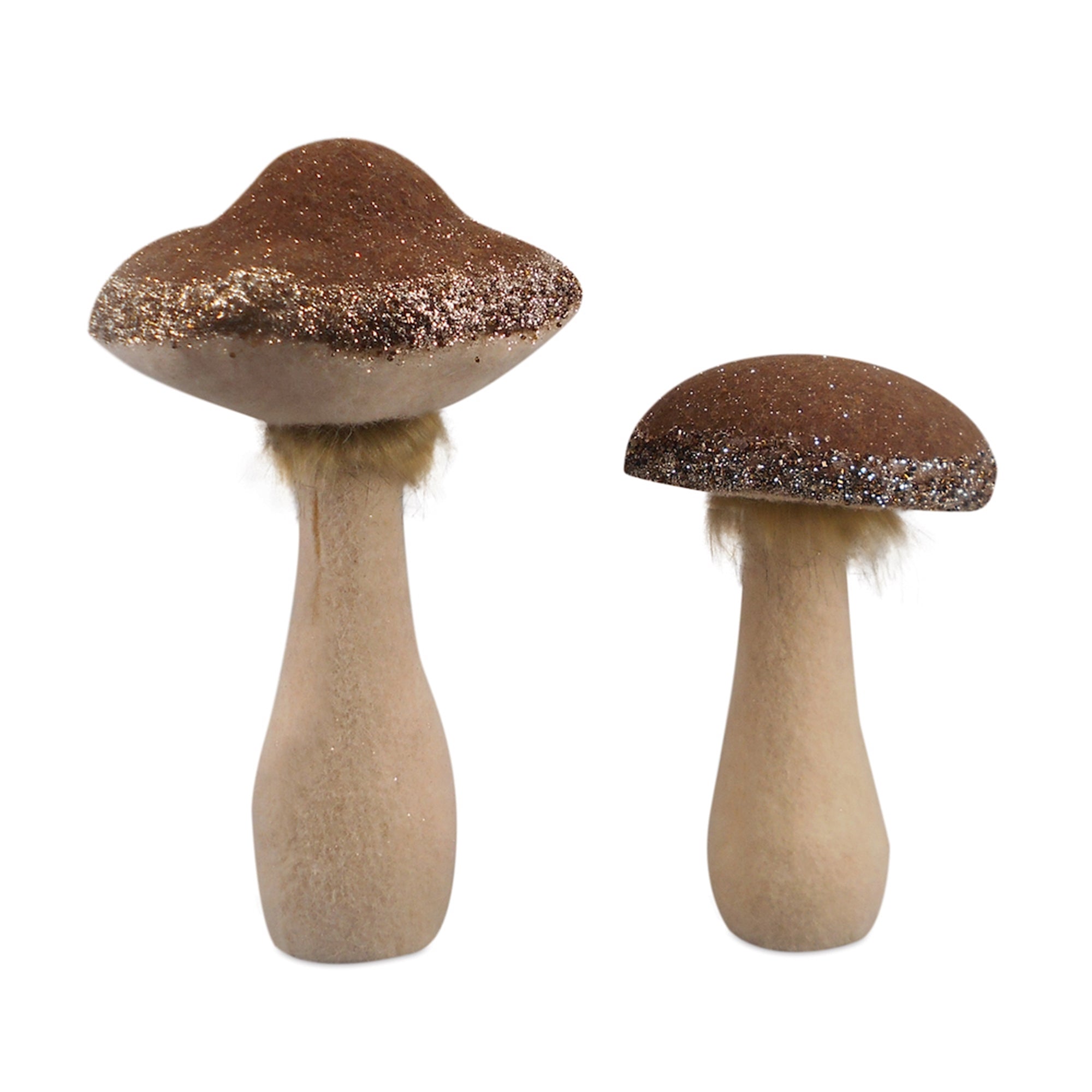 Glittered Mushroom Decor (Set of 2)