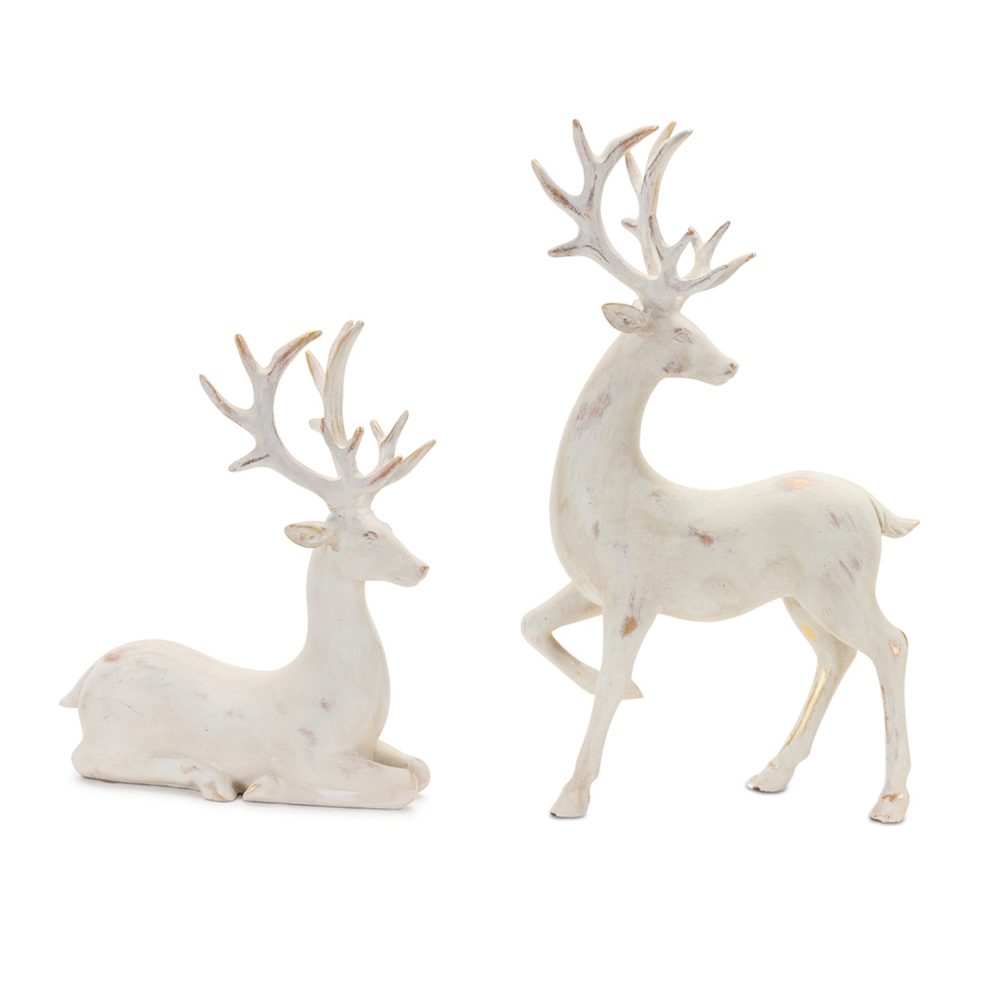 Gold Brushed Deer Figurine (Set of 2)