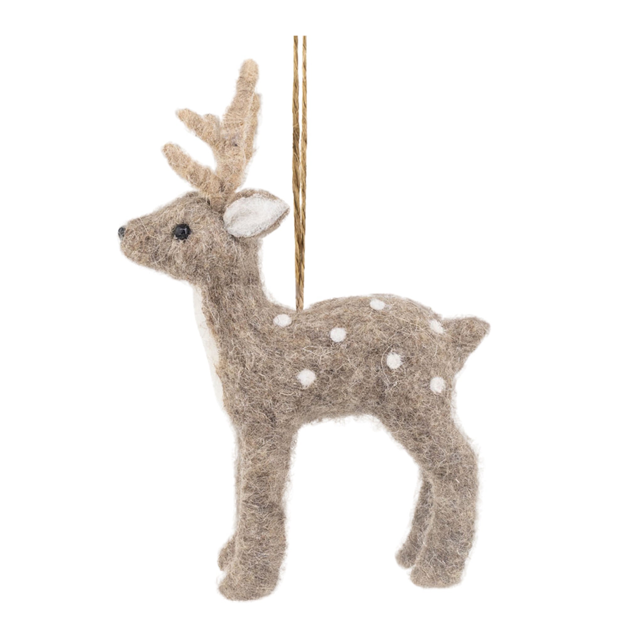 Felt Wool Deer Ornament (Set of 6)