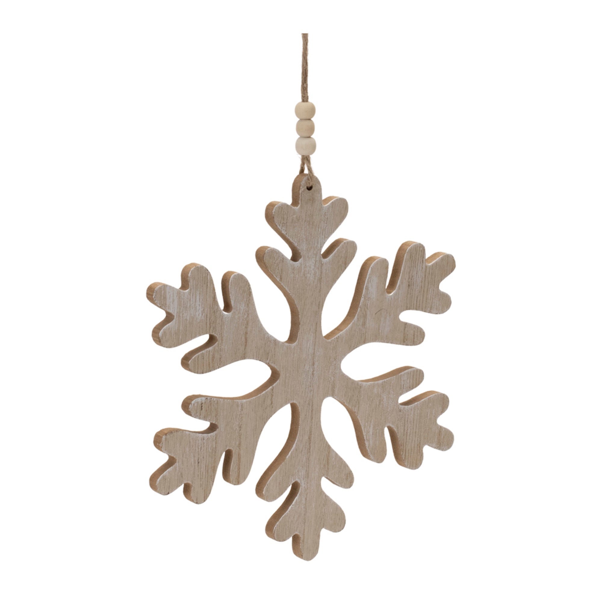 Traditional Wood Snowflake Ornament (Set of 12)
