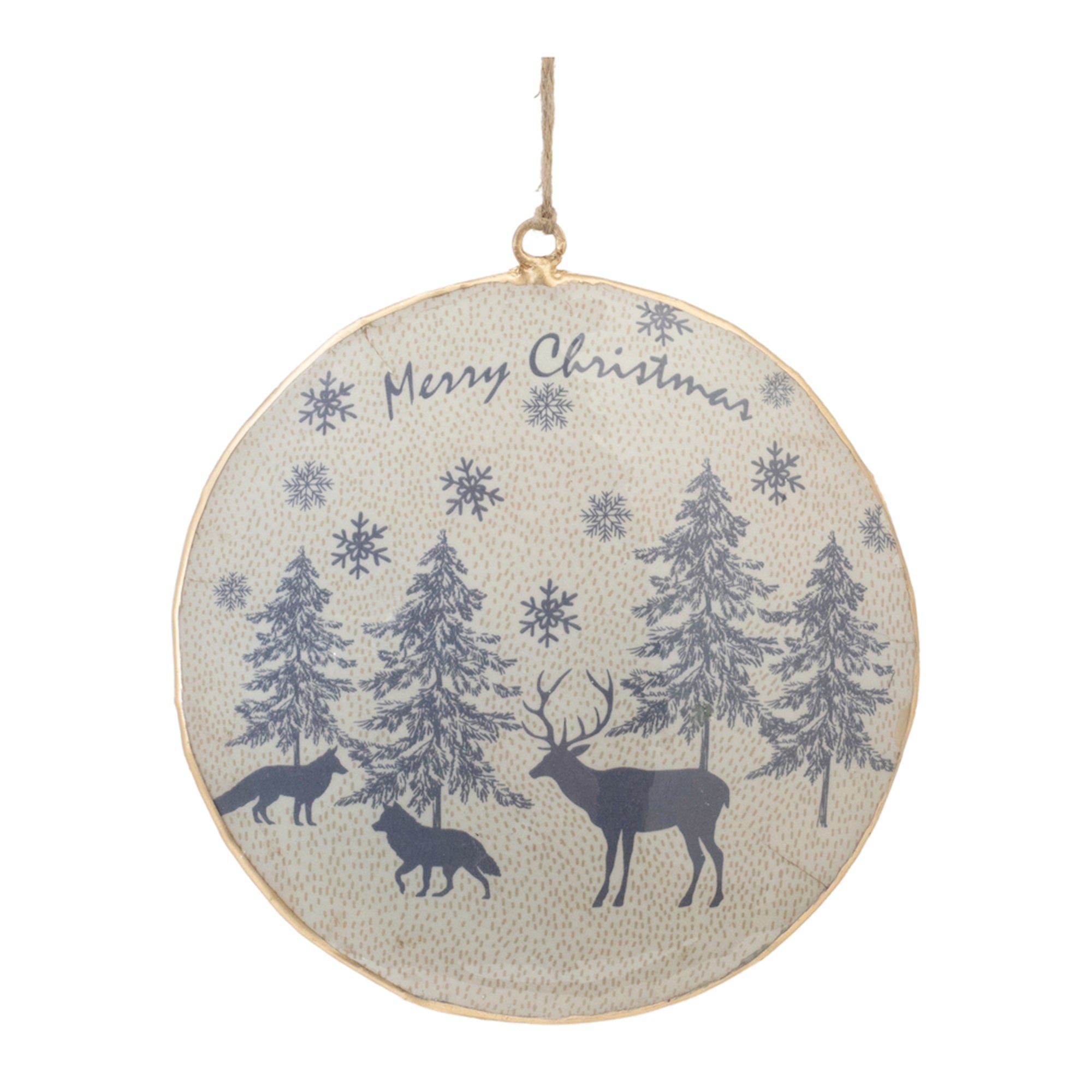 Metal Woodland Animal Merry Christmas Ornament (Set of 6)