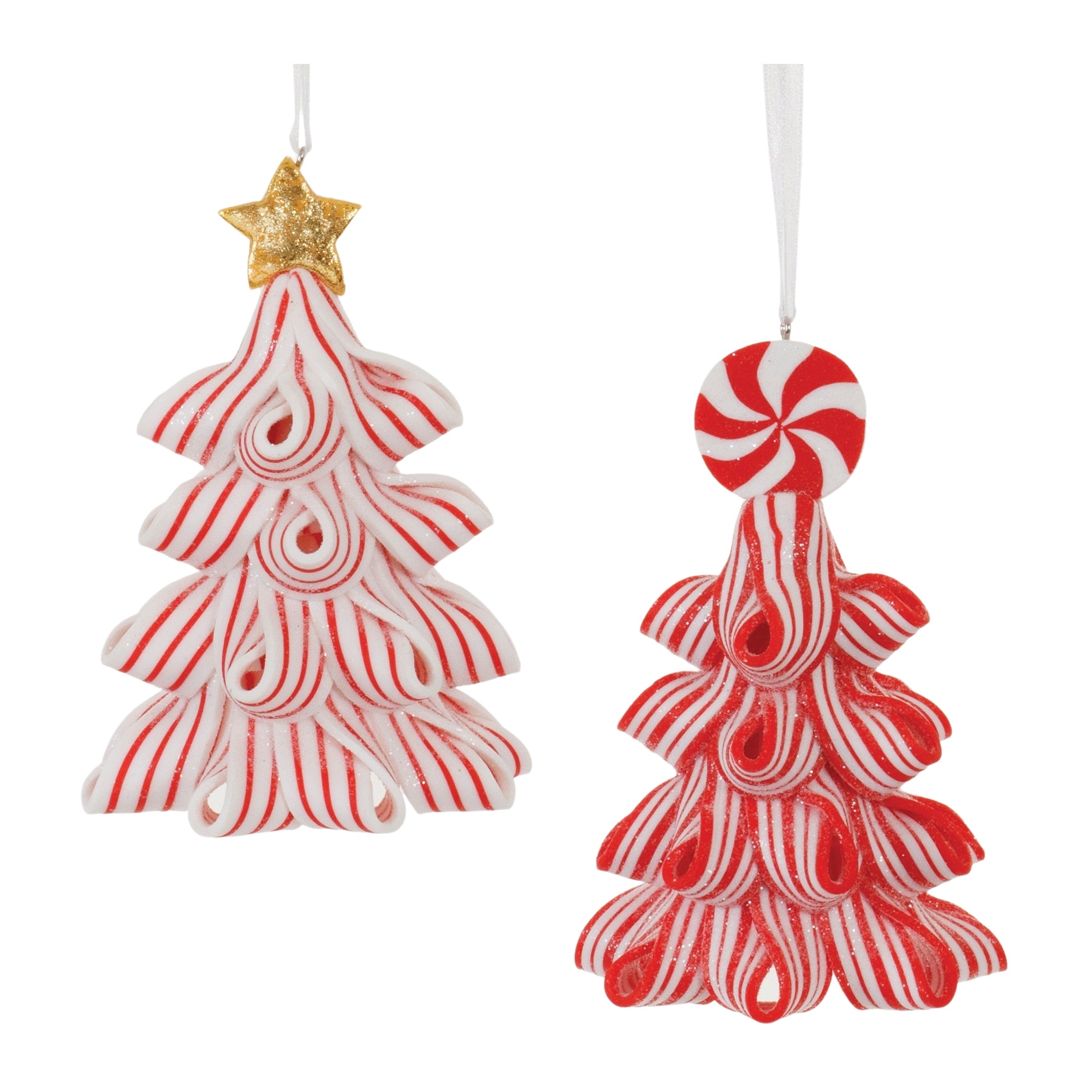 Clay Dough Peppermint Tree Ornament (Set of 12)