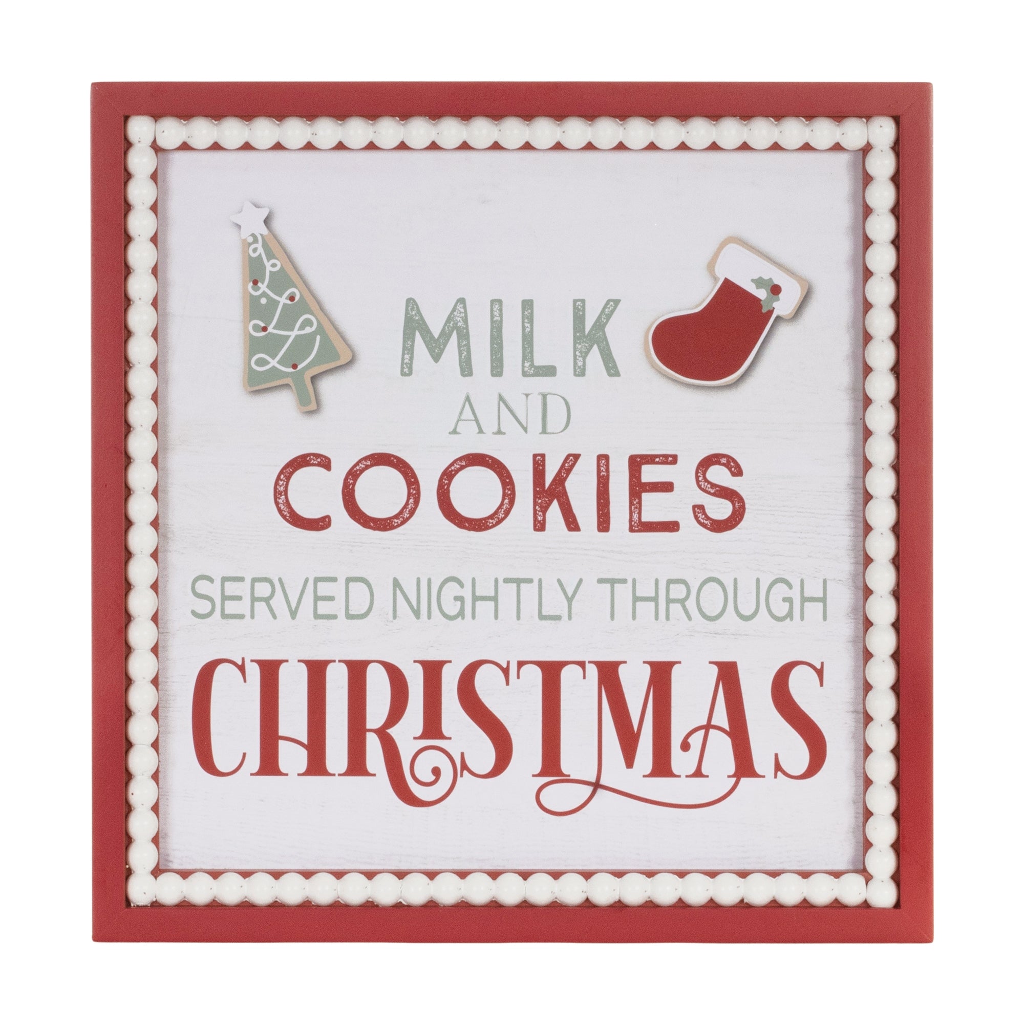 Framed Milk and Cookies Wall Sign 15"SQ