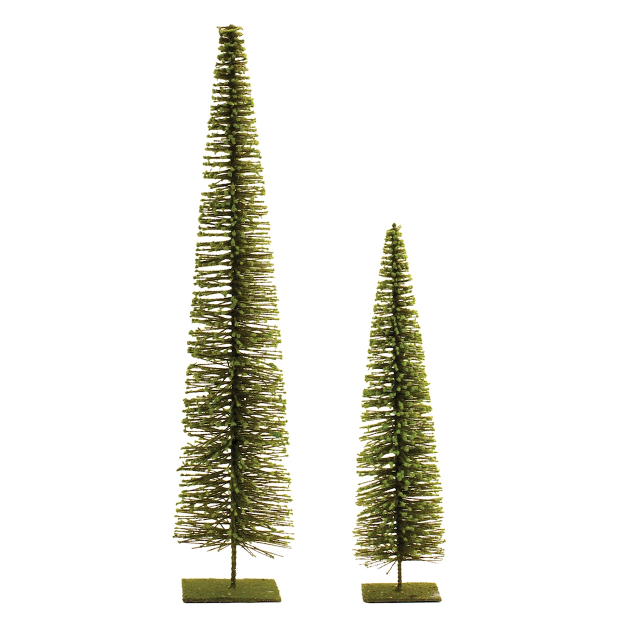 Glittered Green Bottle Brush Tree (Set of 2)