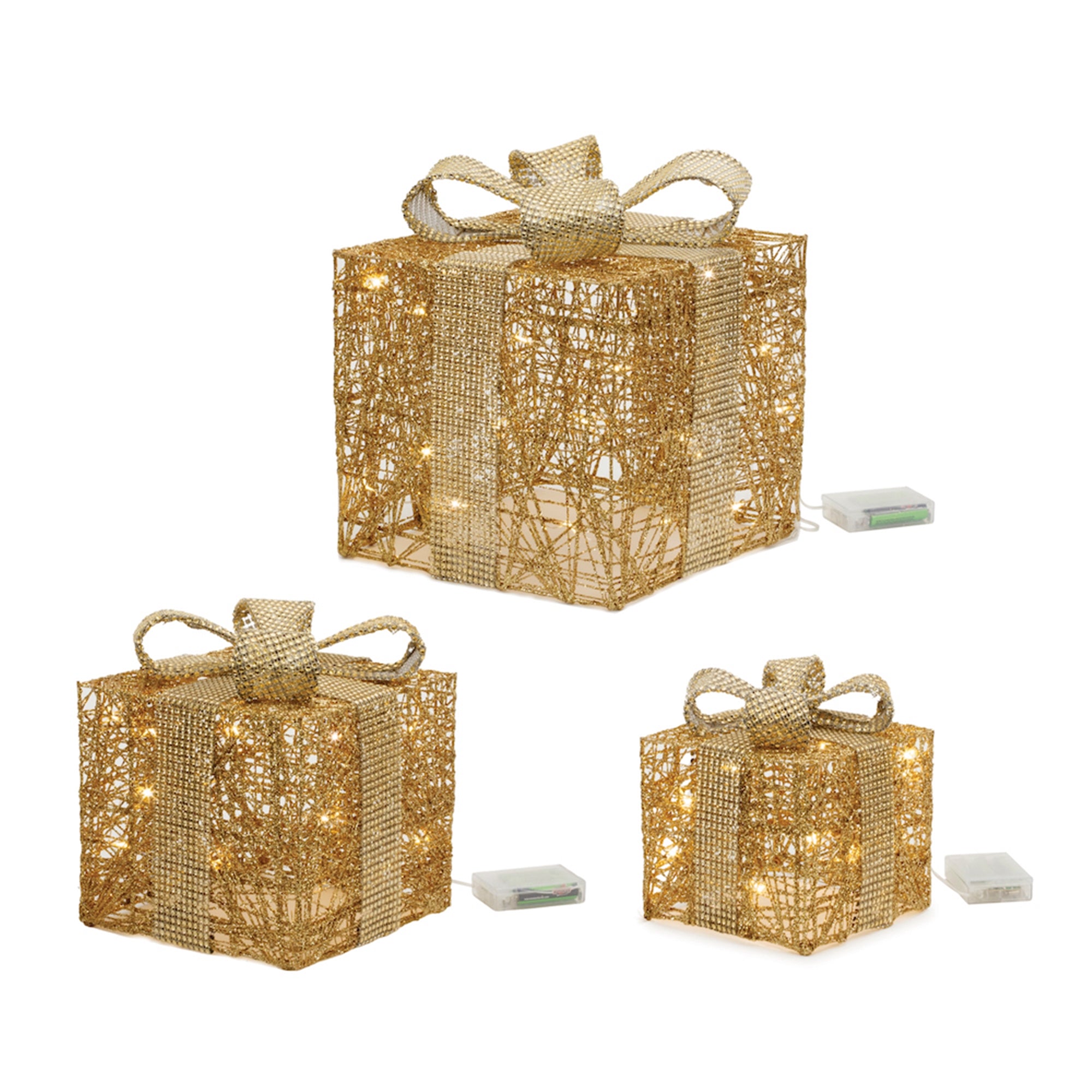 LED Wrapped Presents Display (Set of 3)