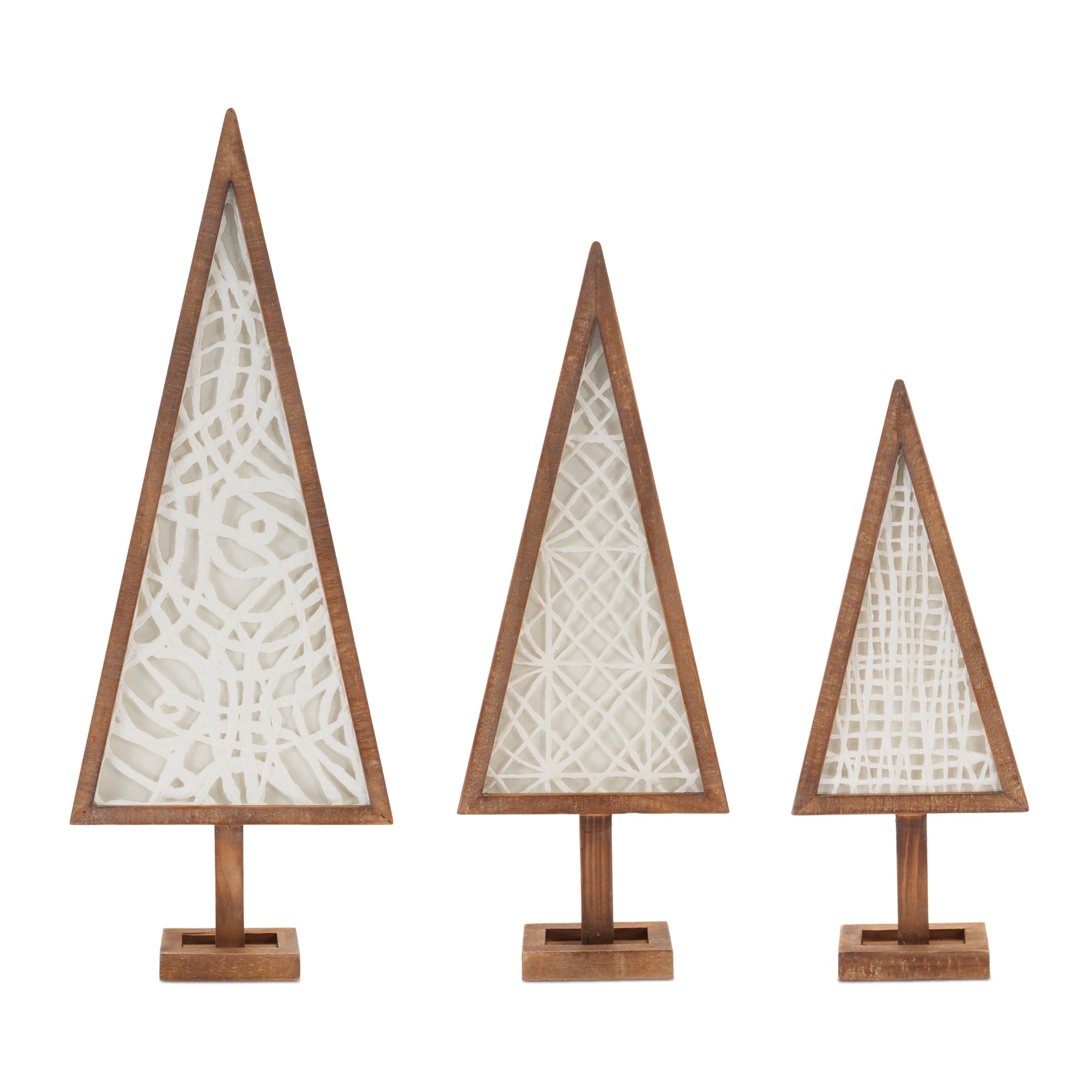 Framed Paper Mache Pine Tree (Set of 3)