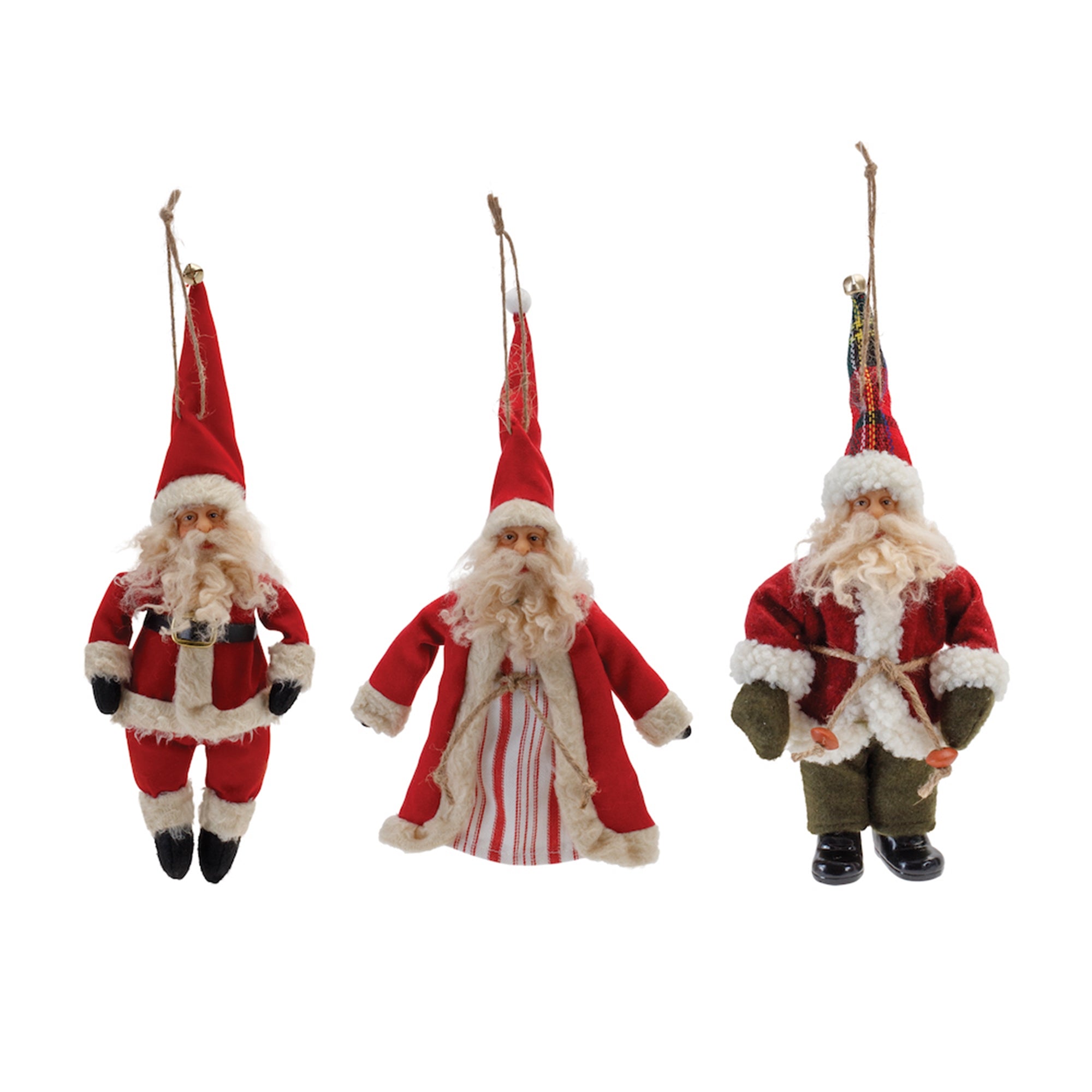 Vintage Santa Character Ornament (Set of 6)