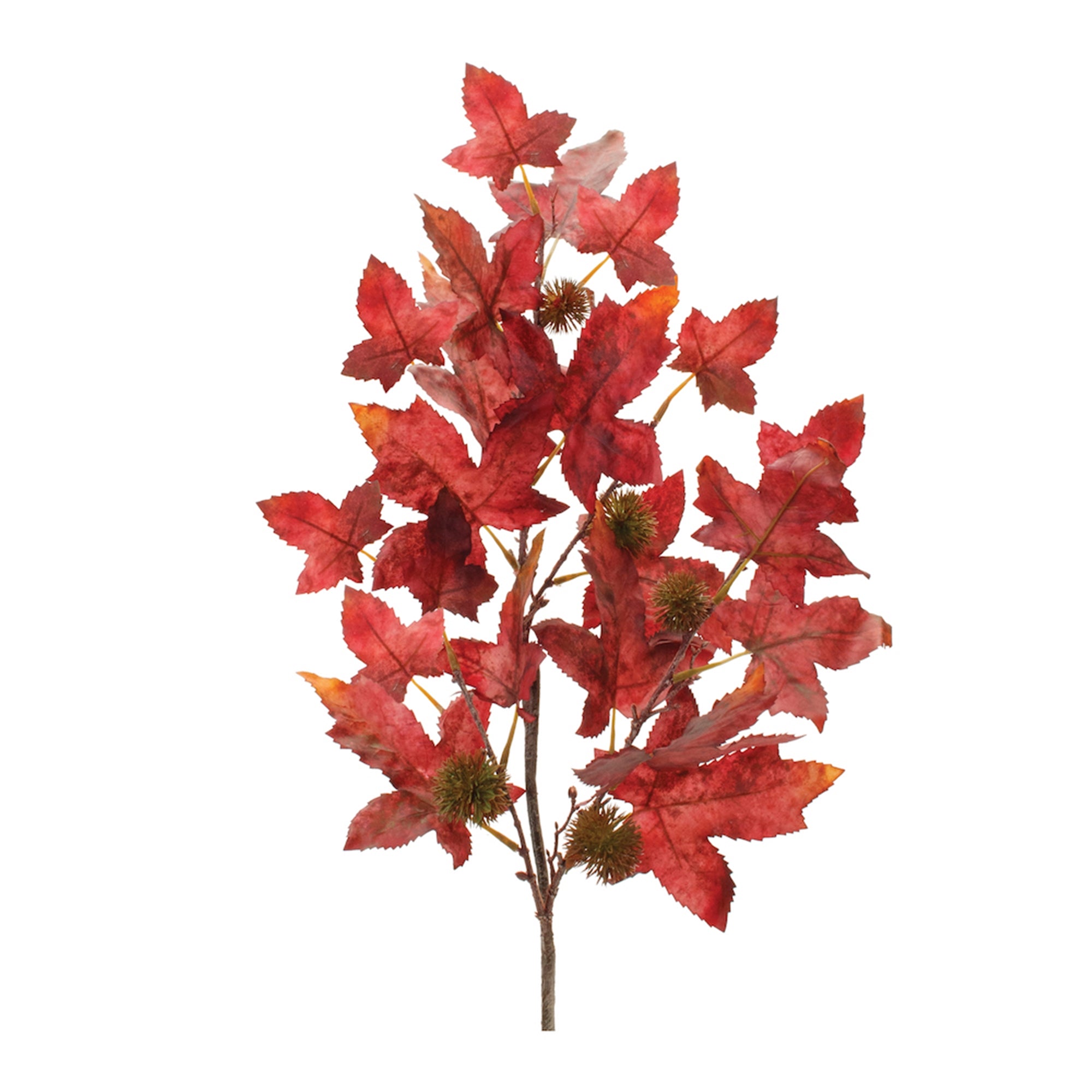 Burgandy Maple Leaf Pinecone Spray (Set of 6)