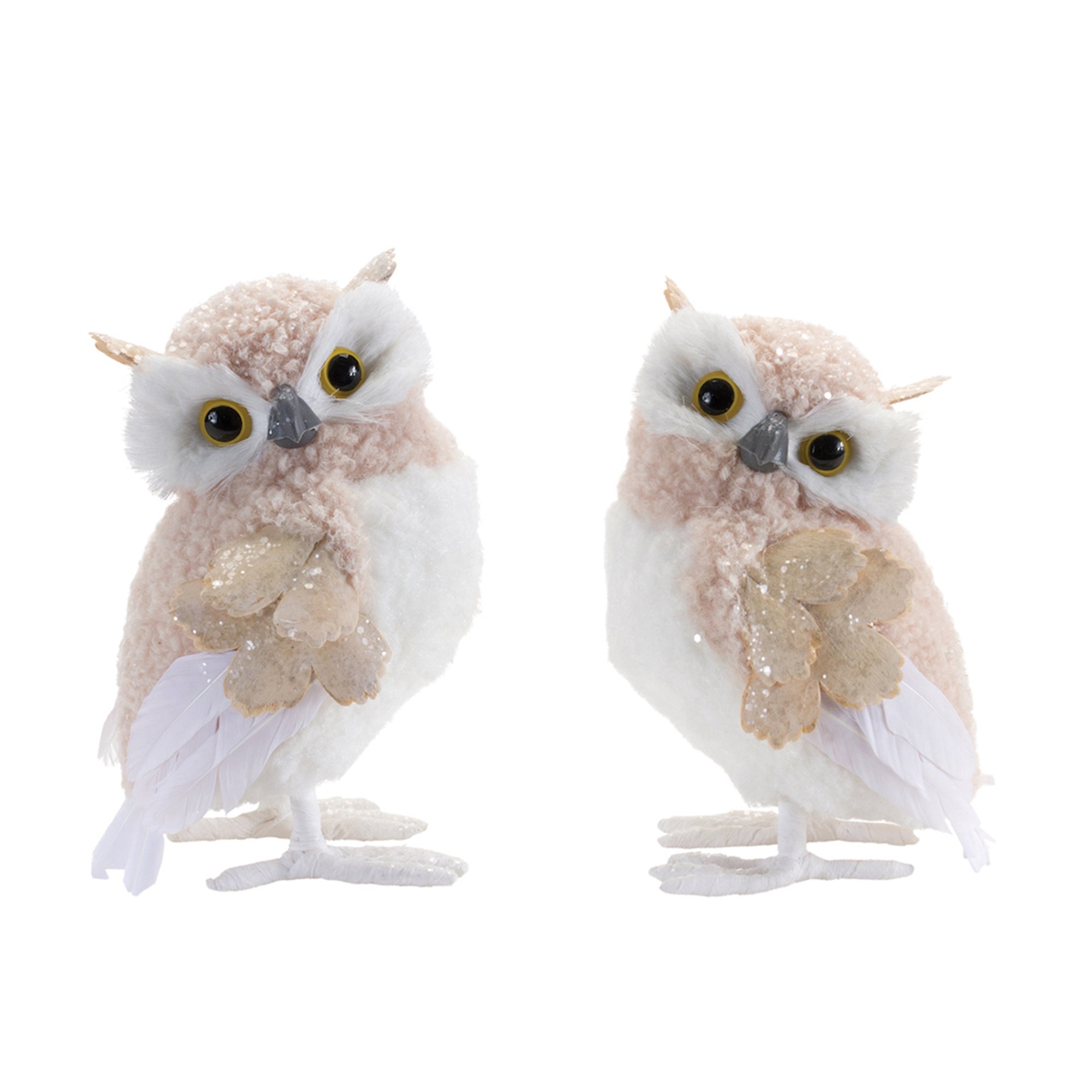 Glittered Winter Owl Shelf Sitter (Set of 6)