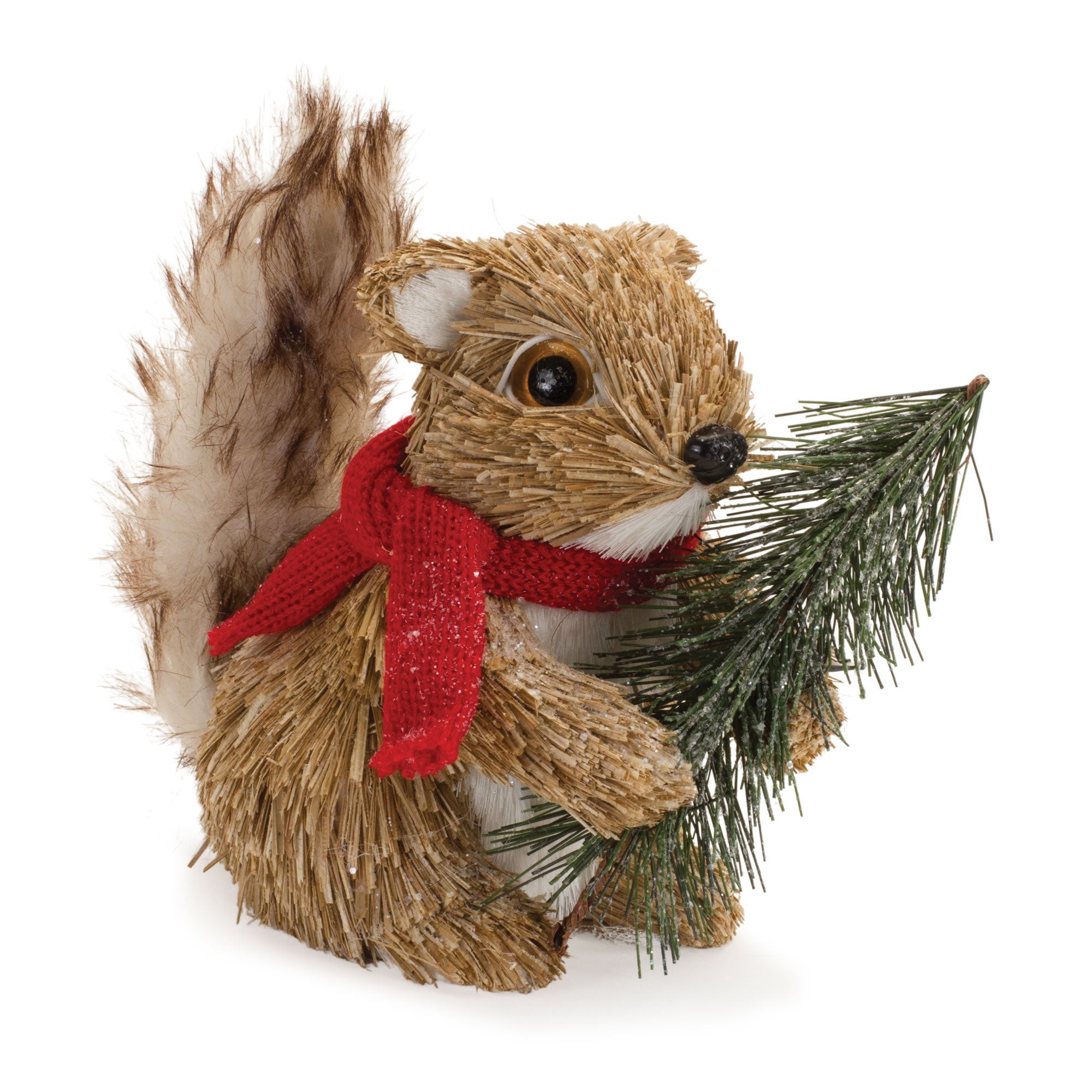 Winter Squirrel Shelf Sitter with Pine Tree (Set of 2)