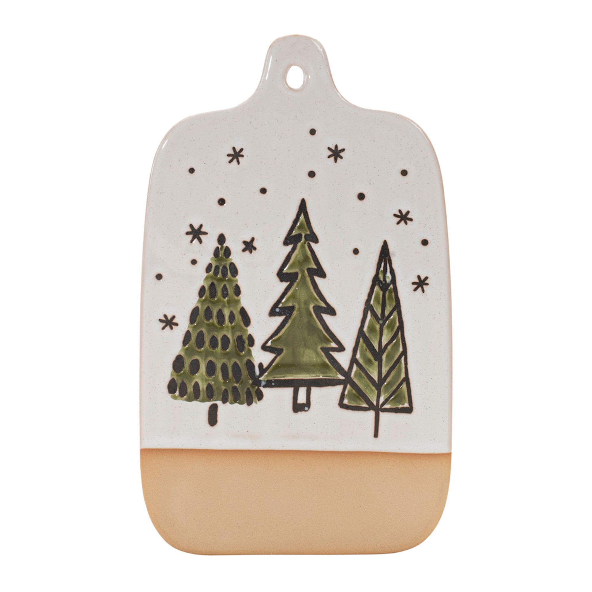 Ceramic Pine Tree Cutting Board Tray (Set of 4)