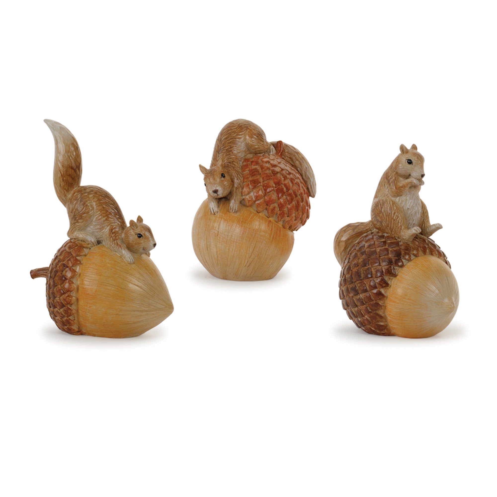 Fall Squirrel with Acorn Figurine (Set of 3)