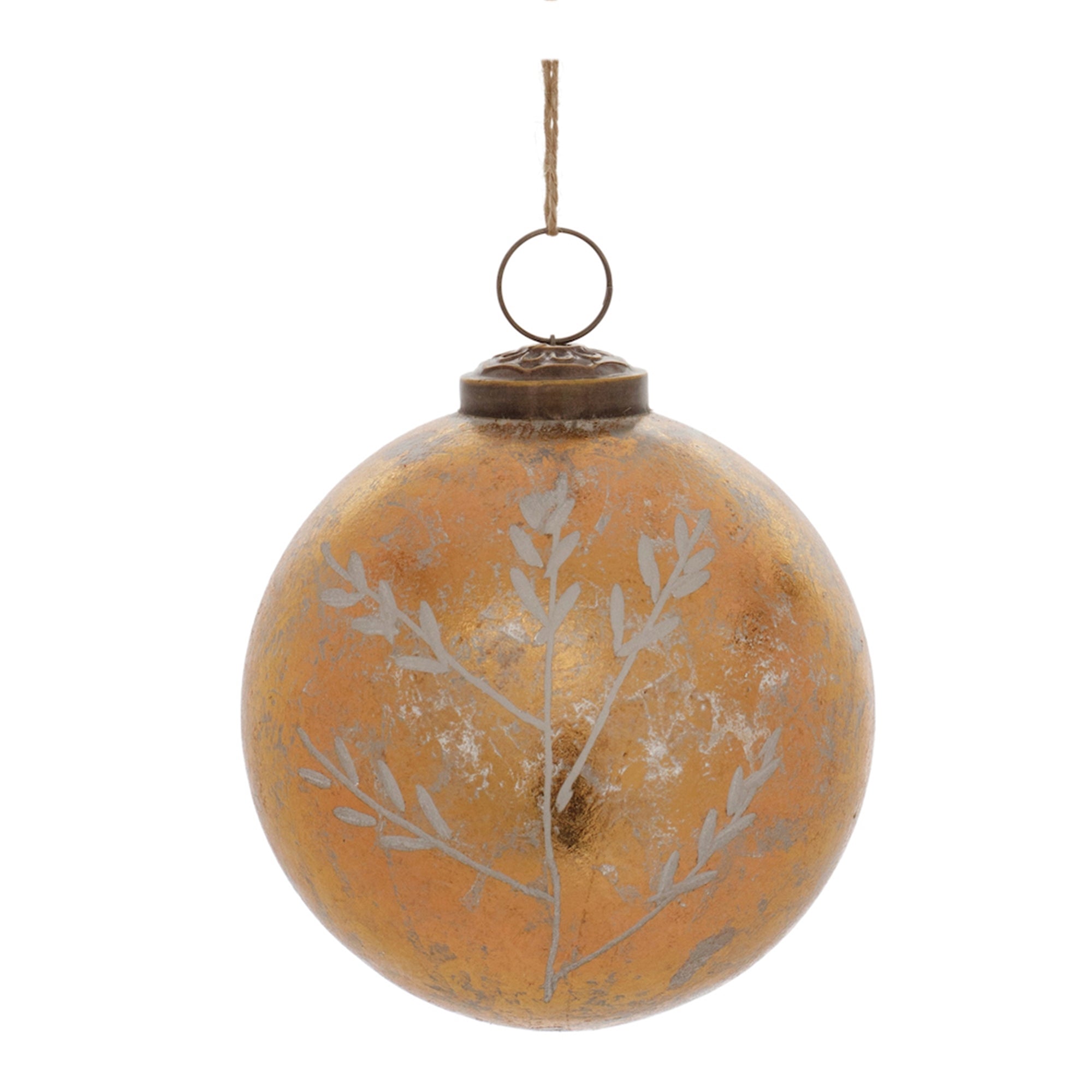 Copper Etched Mercury Glass Ball Ornament (Set of 6)