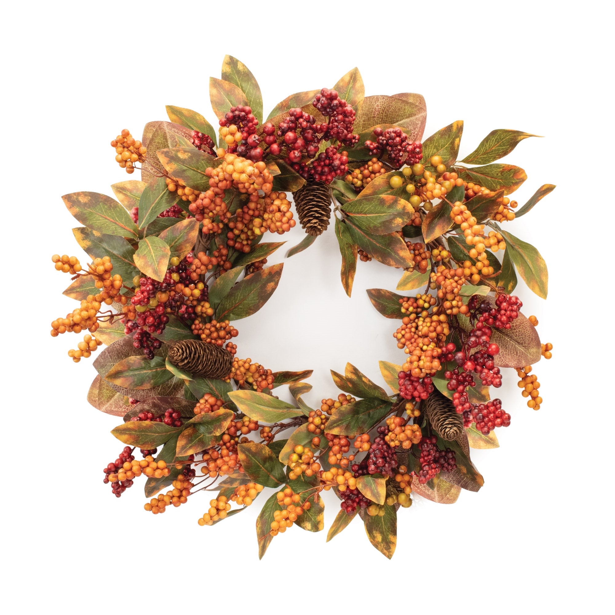 Fall Foliage Berry Wreath 24"D