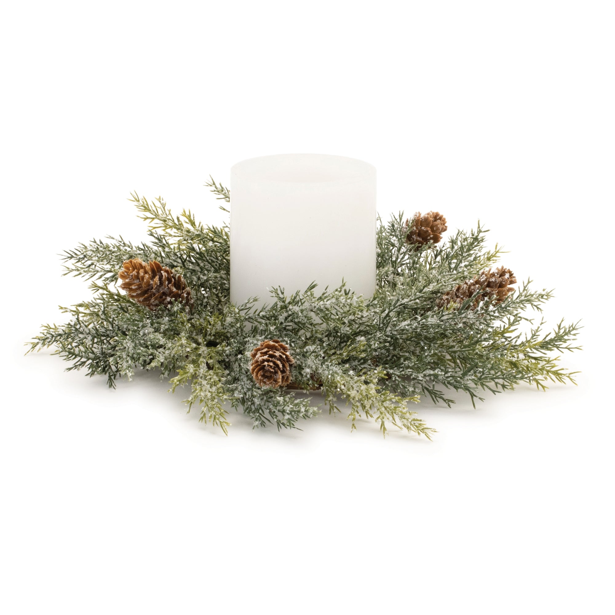 Icy Pine Cone Candle Ring (Set of 2)