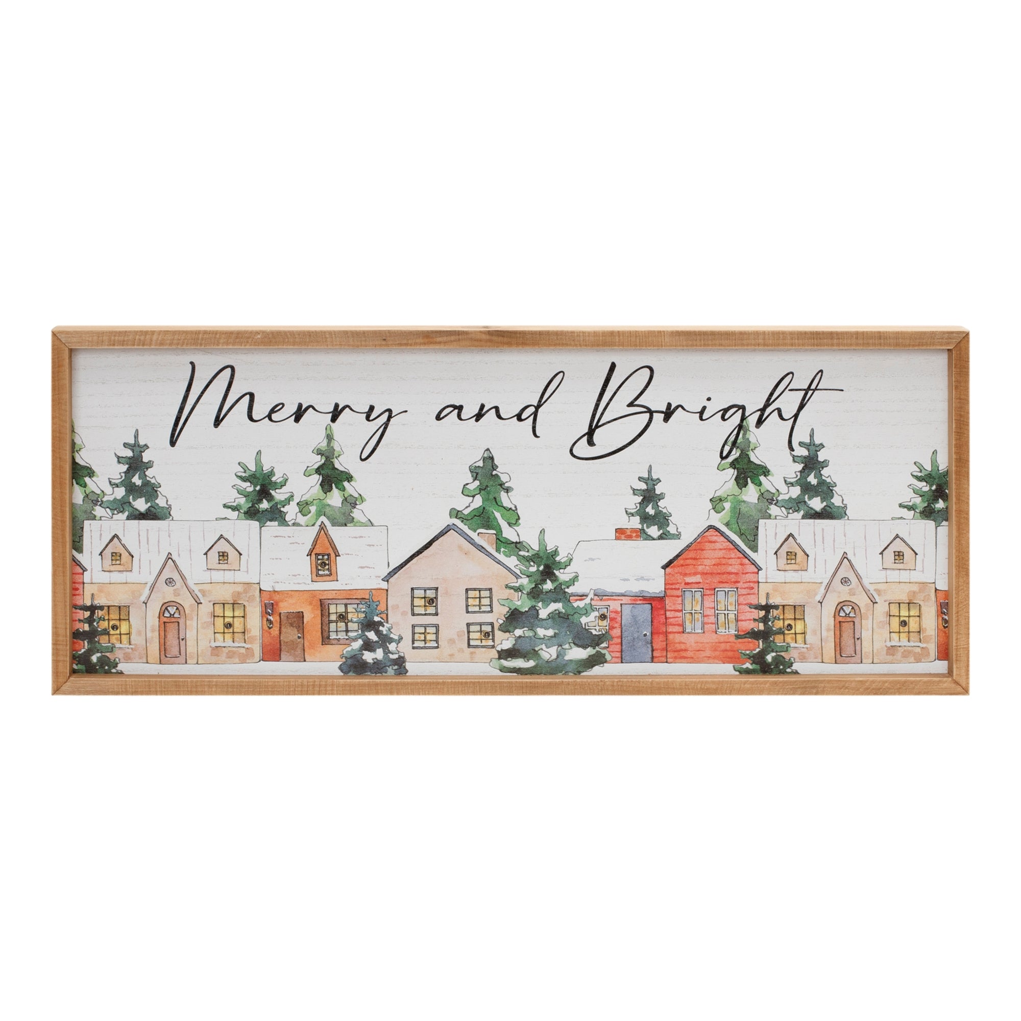 LED Merry and Bright Winter Village Sign 23.75"L