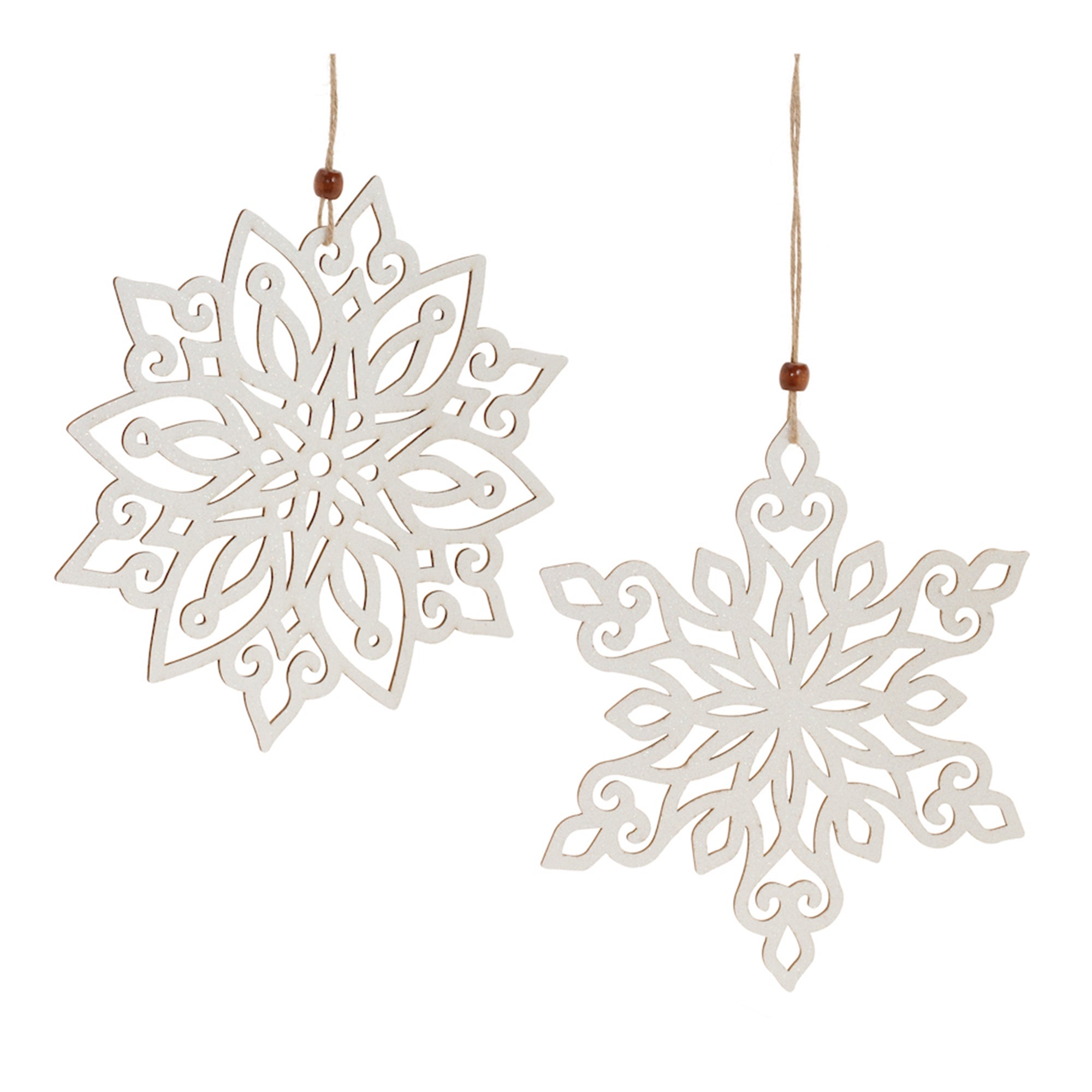 Wood Cut-Out Snowflake Ornament (Set of 12)