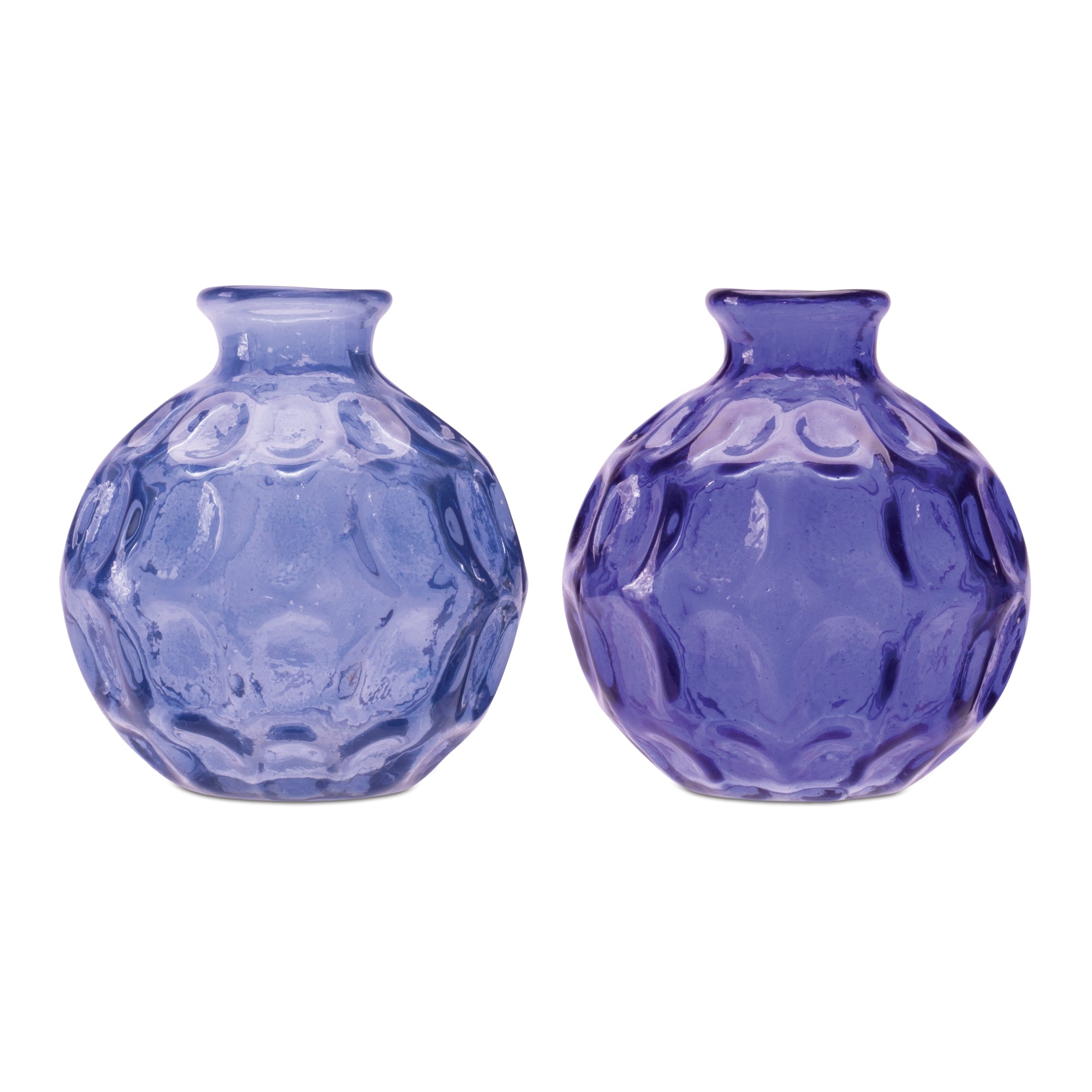 Blue Bubble Glass Bud Vase (Set of 2)