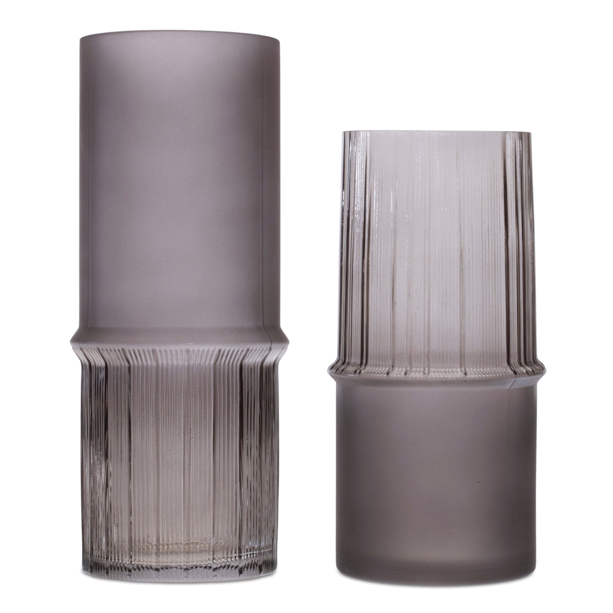 Grey Two-Toned Glass Vase (Set of 2)