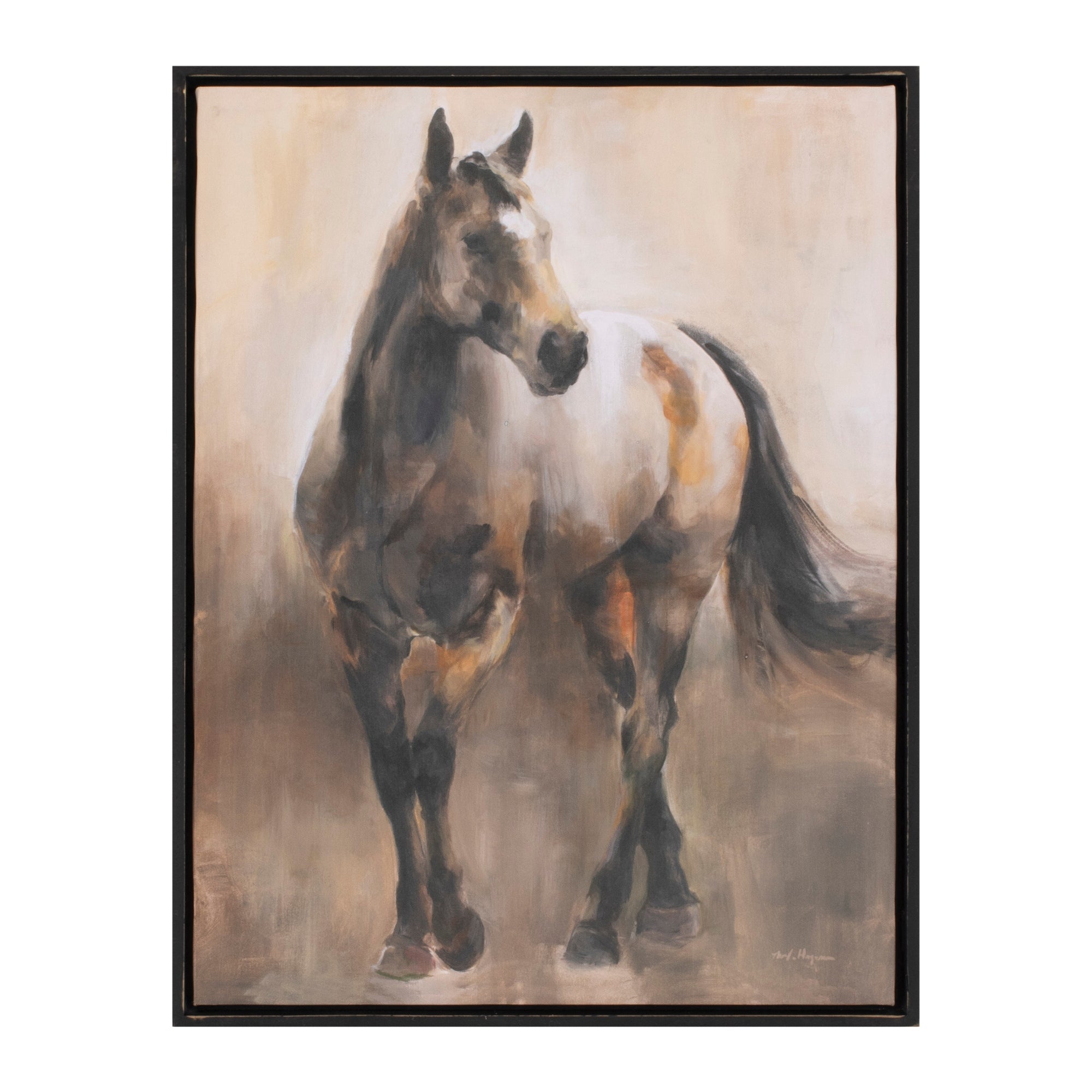 Framed Horse Canvas Art 24"H