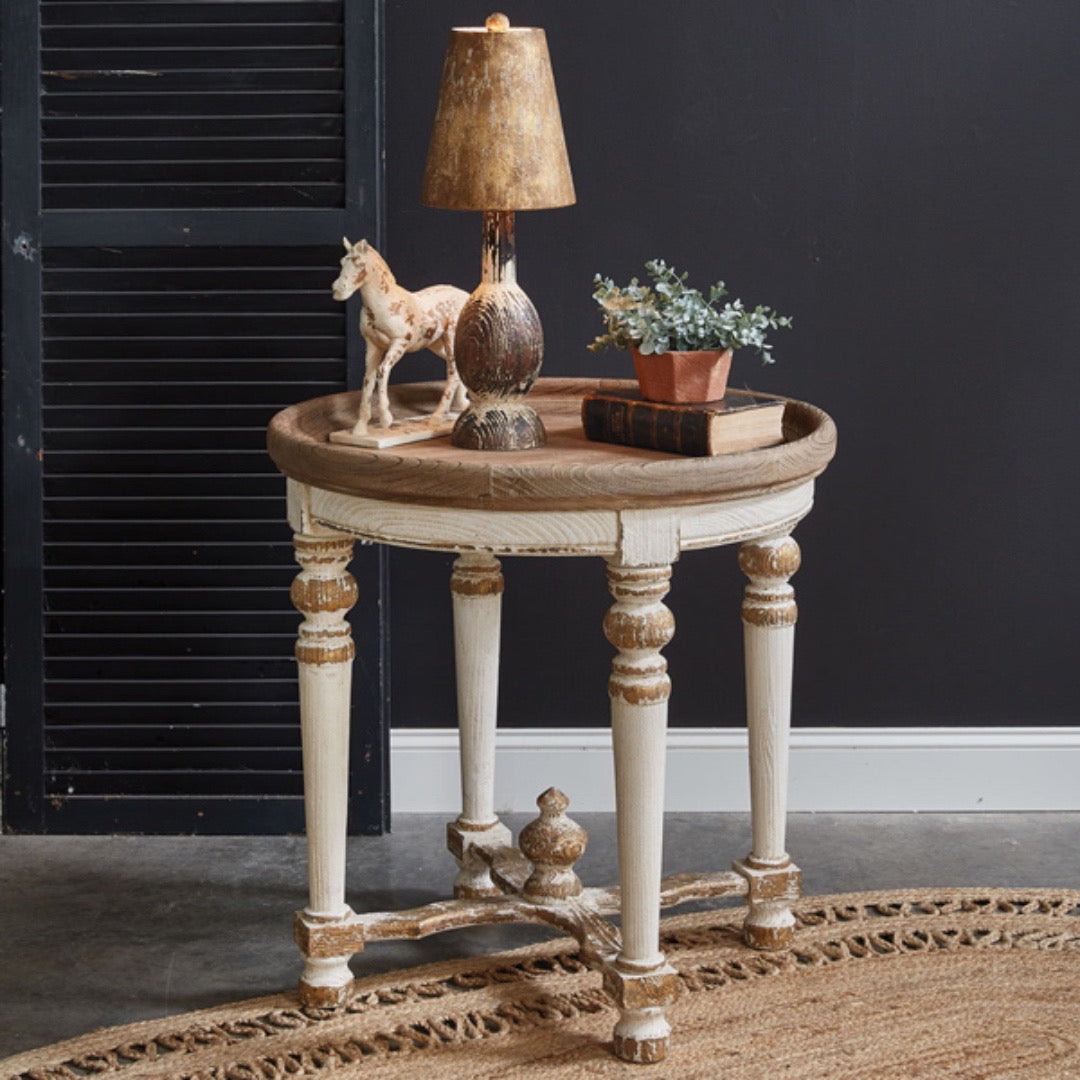 Provence Pine Wood Accent Table