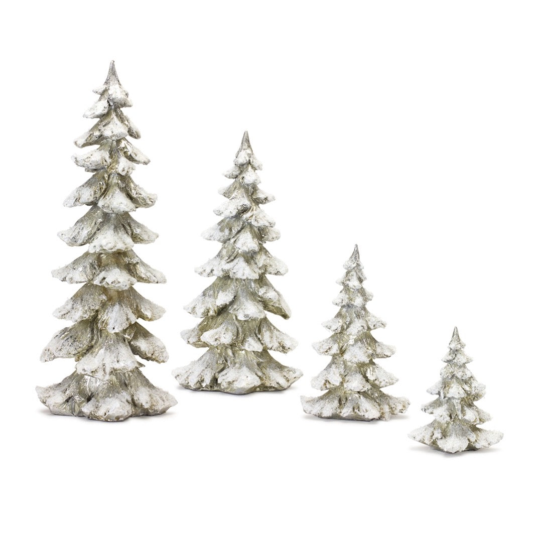 Snow Covered Winter Trees, Set of 4