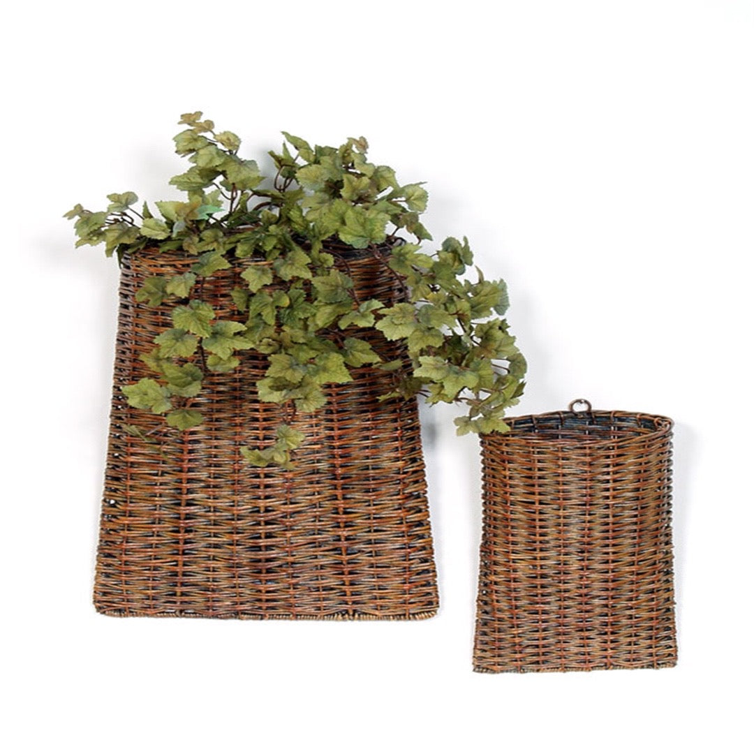 Rattan Wall Baskets, Set of 2